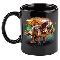 Triceratops Volcano 11oz C Handle Ceramic Mug
