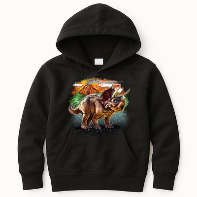 Triceratops Volcano Kids Hoodie