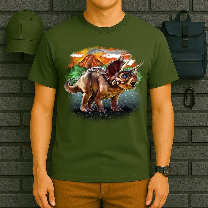 Triceratops Volcano T-Shirt