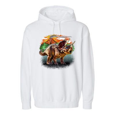 Triceratops Volcano Garment-Dyed Fleece Hoodie