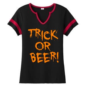 Trick Or Beer Ladies Halftime Notch Neck Tee