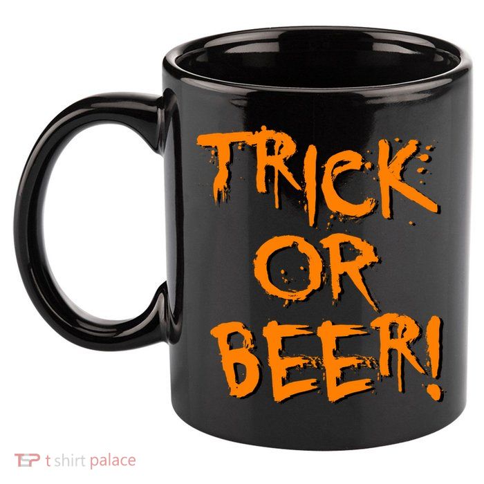 Trick Or Beer 11oz C Handle Ceramic Mug