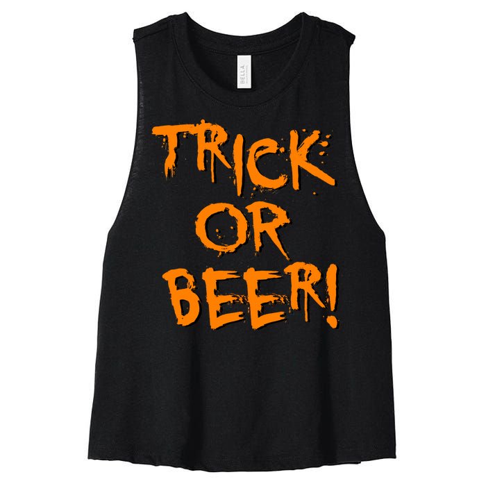 Trick Or Beer Women's Racerback Cropped Tank