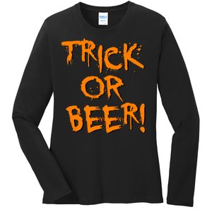 Trick Or Beer Ladies Long Sleeve Shirt