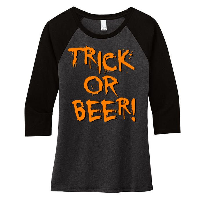 Trick Or Beer Women's Tri-Blend 3/4-Sleeve Raglan Shirt