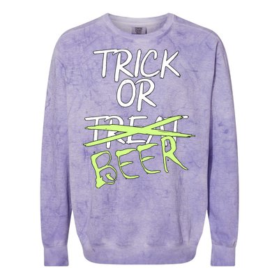 Trick or Beer Funny Halloween Party Colorblast Crewneck Sweatshirt