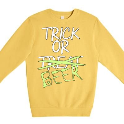 Trick or Beer Funny Halloween Party Premium Crewneck Sweatshirt