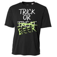 Trick or Beer Funny Halloween Party Cooling Performance Crew T-Shirt