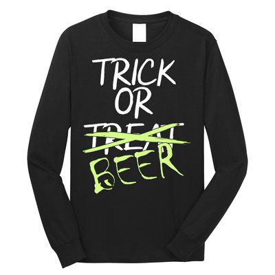 Trick or Beer Funny Halloween Party Long Sleeve Shirt