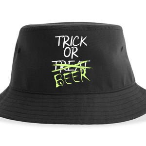 Trick or Beer Funny Halloween Party Sustainable Bucket Hat