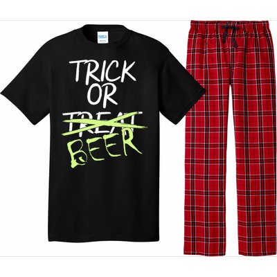 Trick or Beer Funny Halloween Party Pajama Set