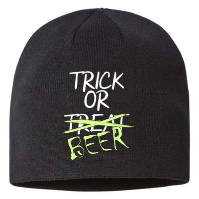 Trick or Beer Funny Halloween Party Sustainable Beanie