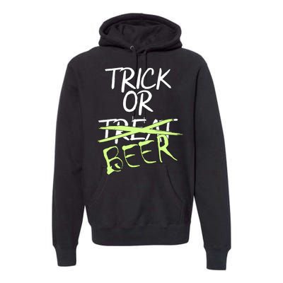 Trick or Beer Funny Halloween Party Premium Hoodie