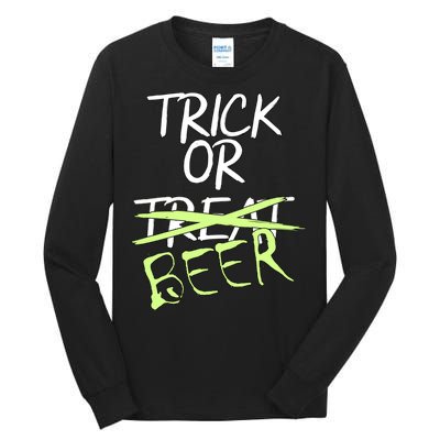 Trick or Beer Funny Halloween Party Tall Long Sleeve T-Shirt