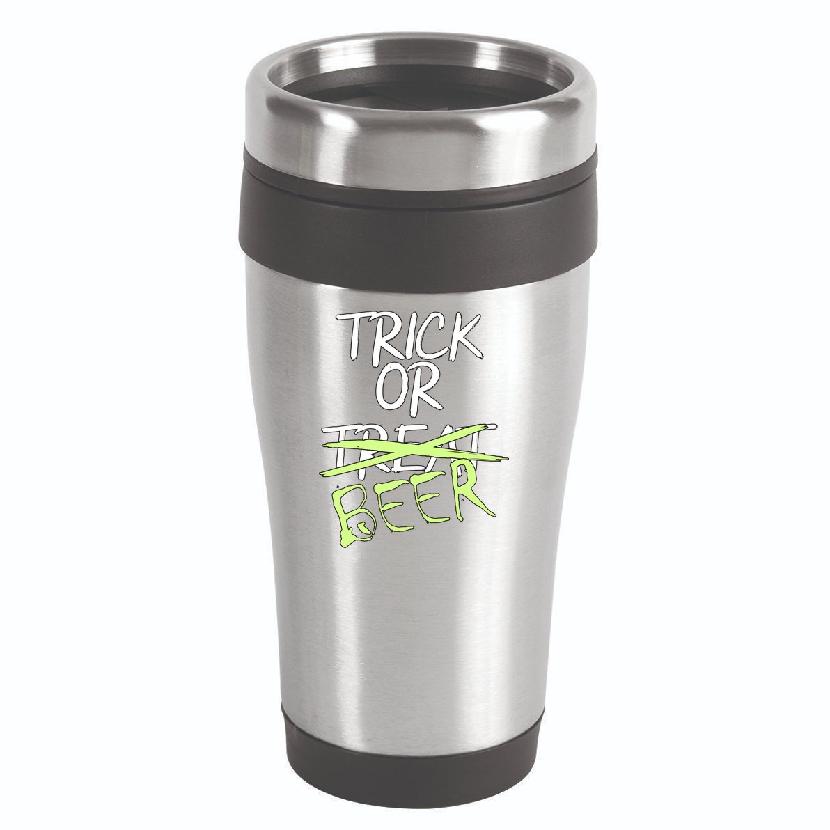 Trick or Beer Funny Halloween Party 16oz Travel Tumbler
