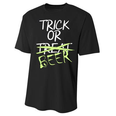 Trick or Beer Funny Halloween Party Performance Sprint T-Shirt