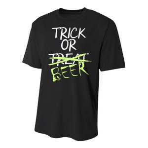 Trick or Beer Funny Halloween Party Youth Performance Sprint T-Shirt