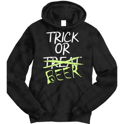 Trick or Beer Funny Halloween Party Tie Dye Hoodie