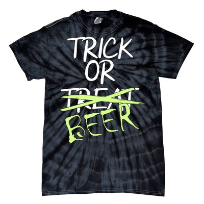 Trick or Beer Funny Halloween Party Tie-Dye T-Shirt