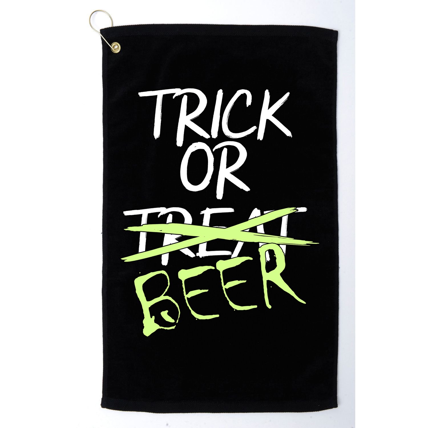 Trick or Beer Funny Halloween Party Golf Towel