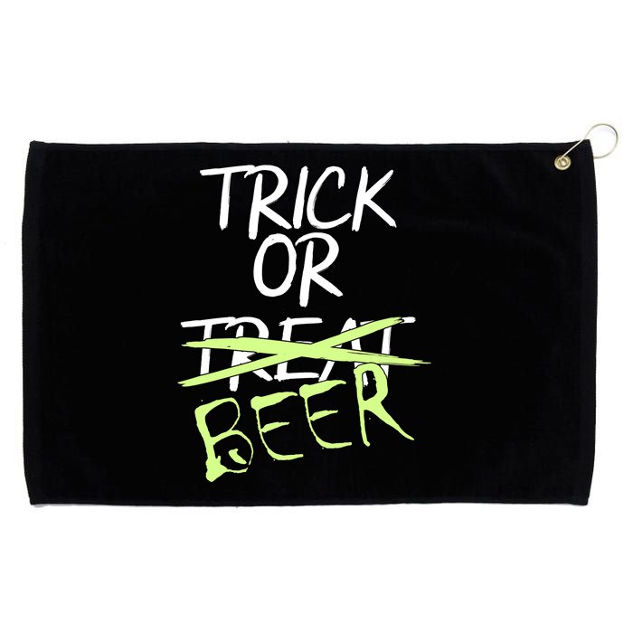 Trick or Beer Funny Halloween Party Grommeted Golf Towel