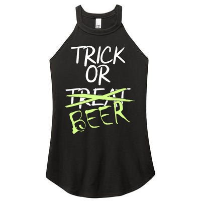 Trick or Beer Funny Halloween Party Women's Perfect Tri Rocker Tank