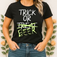 Trick or Beer Funny Halloween Party Womens T-Shirt
