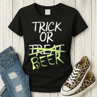 Trick or Beer Funny Halloween Party Womens T-Shirt