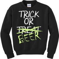 Trick or Beer Funny Halloween Party Kids Sweatshirt