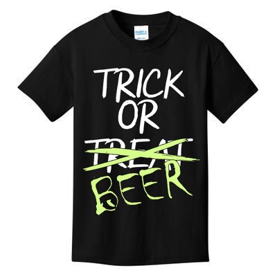 Trick or Beer Funny Halloween Party Kids T-Shirt