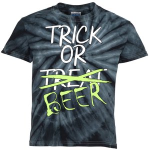 Trick or Beer Funny Halloween Party Kids Tie-Dye T-Shirt