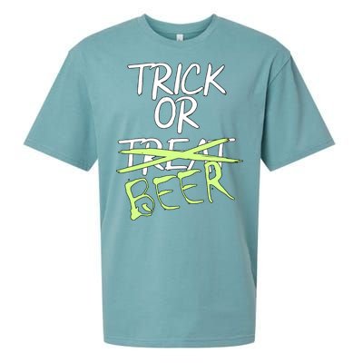 Trick or Beer Funny Halloween Party Sueded Cloud Jersey T-Shirt