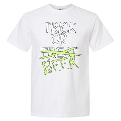 Trick or Beer Funny Halloween Party Garment-Dyed Heavyweight T-Shirt