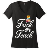 Trick Or Teach Women's V-Neck T-Shirt