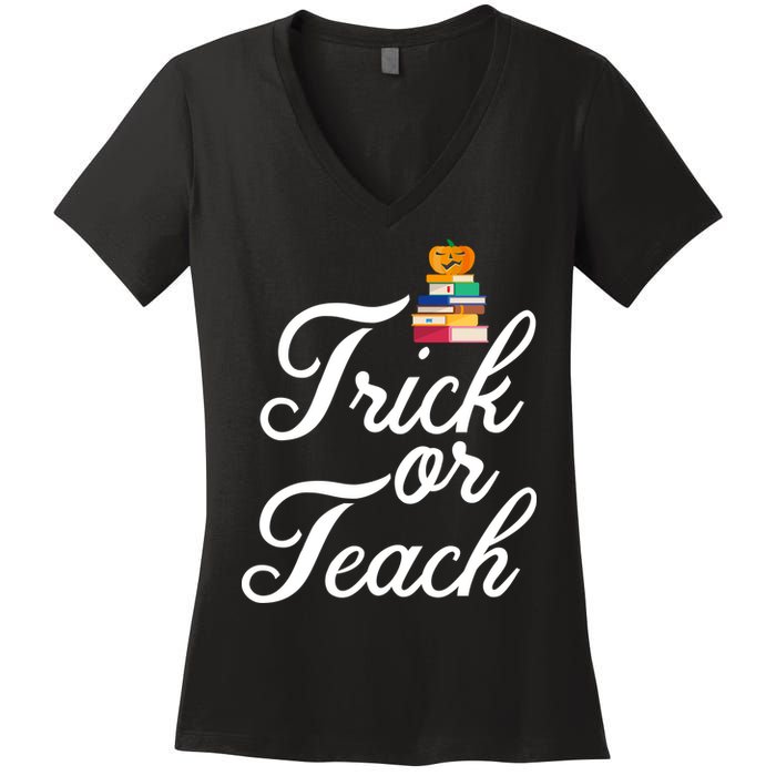 Trick Or Teach Women's V-Neck T-Shirt