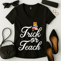Trick Or Teach Women's V-Neck T-Shirt