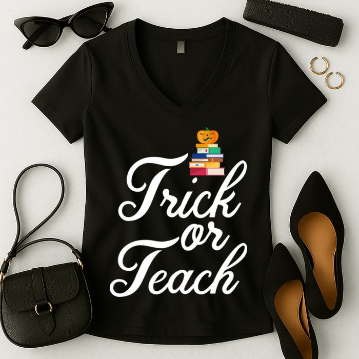 Trick Or Teach Women's V-Neck T-Shirt