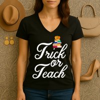 Trick Or Teach Women's V-Neck T-Shirt