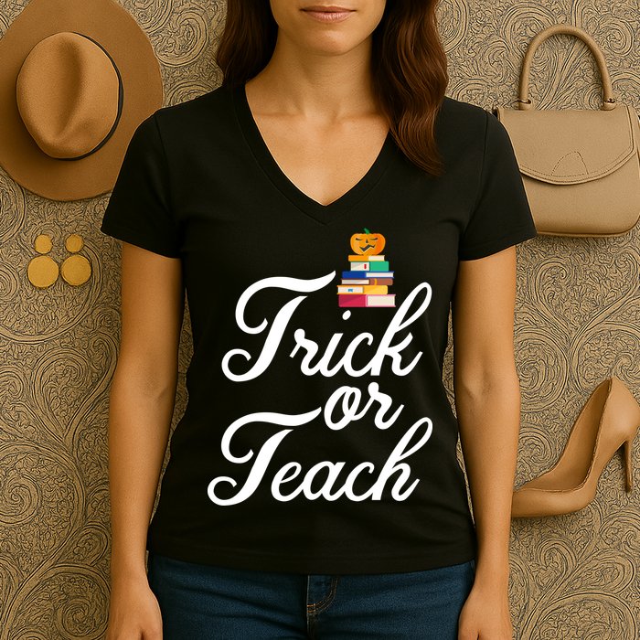 Trick Or Teach Women's V-Neck T-Shirt