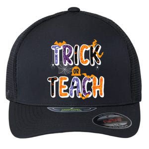 Trick Or Teach Funny Cute Halloween Flexfit Unipanel Trucker Cap