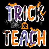 Trick Or Teach Funny Cute Halloween Cropped Pullover Crew