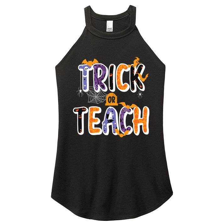 Trick Or Teach Funny Cute Halloween Women's Perfect Tri Rocker Tank