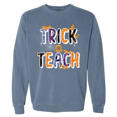 Trick Or Teach Funny Cute Halloween Garment-Dyed Sweatshirt