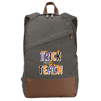 Trick Or Teach Funny Cute Halloween Cotton Canvas Backpack