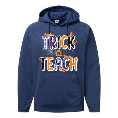 Trick Or Teach Funny Cute Halloween Performance Fleece Hoodie