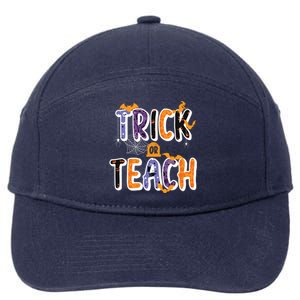 Trick Or Teach Funny Cute Halloween 7-Panel Snapback Hat