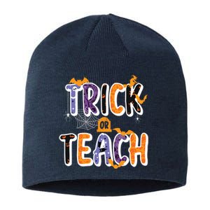 Trick Or Teach Funny Cute Halloween Sustainable Beanie