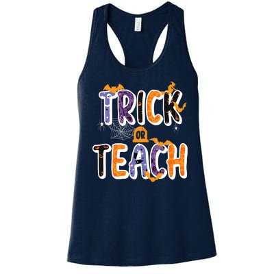 Trick Or Teach Funny Cute Halloween Women's Racerback Tank