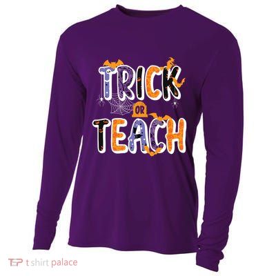 Trick Or Teach Funny Cute Halloween Cooling Performance Long Sleeve Crew