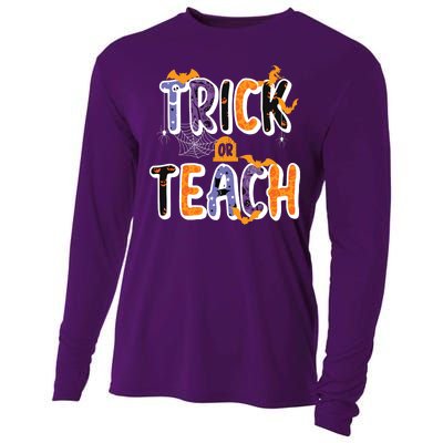 Trick Or Teach Funny Cute Halloween Cooling Performance Long Sleeve Crew